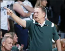  ?? AL GOLDIS — THE ASSOCIATED PRESS ?? Michigan State coach Tom Izzo directs the team during the second half of Monday’s game against Northern Arizona in East Lansing.