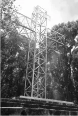  ??  ?? Thegiant cross on the top of the hill.