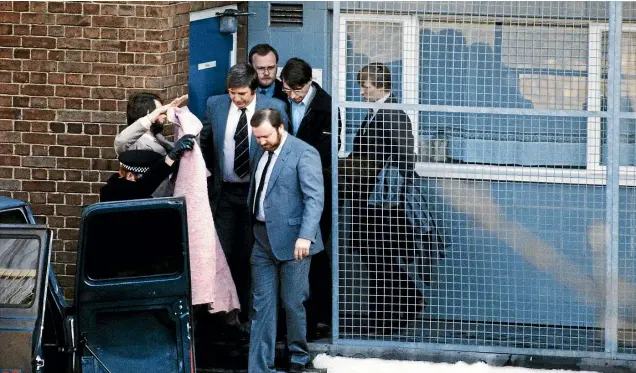  ?? PHOTOS: GETTY IMAGES ?? Serial killer Dennis Nilsen, in the blue opennecked shirt, is taken to court in 1983.