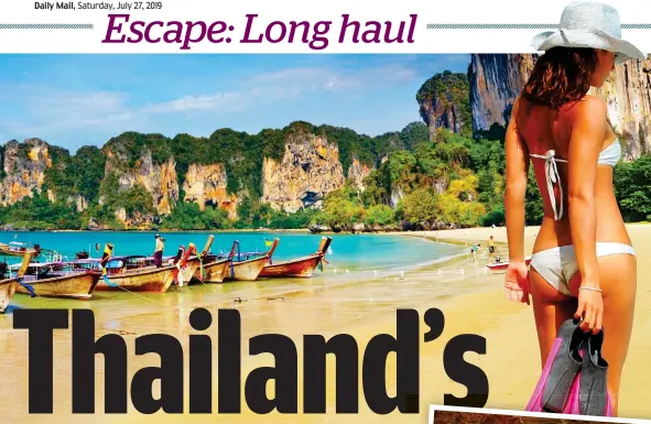  ?? Pictures: ALAMY ?? Thai pride: Enjoy pristine beaches and snorkellin­g in clear waters. Inset: Buddhist cave at Phang Nga Bay