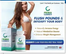  ??  ?? ENTICING: The online advertisin­g for Ketone Slim XT and, right, Prima Cleanse Plus diet pills
offer one trial bottle per customer