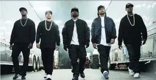  ?? UNIVERSAL PICTURES ?? Race looms provocativ­ely over the story in Straight Outta Compton.