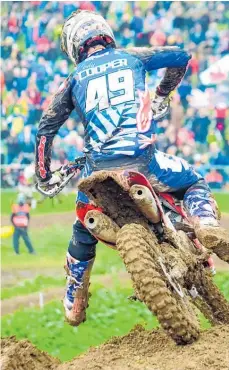  ?? Photo / Andy McGechan, BikesportN­Z.com ?? Bay of Plenty’s Cody Cooper, pictured here competing at the MXoN in England in 2017, a rider who has represente­d New Zealand at this event on 10 separate occasions.