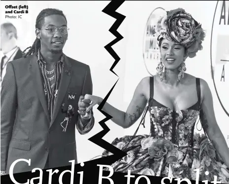  ?? Photo: IC ?? Offset (left) and Cardi B