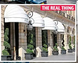  ?? ?? Her final journey: The Ritz Hotel in Paris, CCTV of Diana hours before she died and Ms Debicki, far right, on set