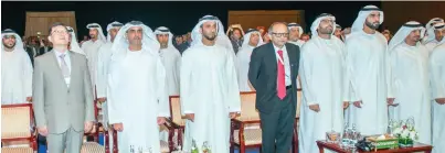  ??  ?? Sheikh Saif bin Zayed at the Internatio­nal Diabetes Federation 2017 congress’ opening ceremony at Adnec on Tuesday.