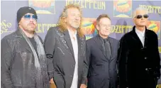  ?? Photo / Invision/AP ?? Jason Bonham, singer Robert Plant, bassist John Paul Jones and guitarist Jimmy Page of Led Zeppelin.