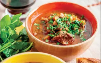  ?? The Associated Press ?? This photo shows Instant Pot Mediterran­ean lamb stew. This dish is from a recipe by Katie Workman.