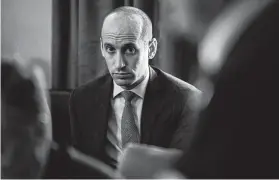  ?? Jabin Botsford / Washington Post ?? On the issue of immigratio­n, Stephen Miller acts as a speechwrit­er, policy architect, personnel director, legislativ­e aide, spokesman and strategist.