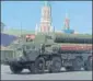  ?? REUTERS ?? Russian S400 missile air defence systems
