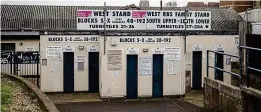  ?? GETTY IMAGES ?? Shabby: the West Stand entrance at Roots Hall