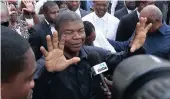  ?? PICTURE: AP ?? João Lourenço shows his ink-stained finger after casting his vote in elections in Luanda, Angola.