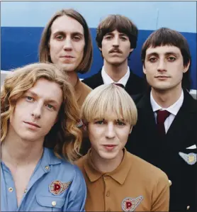  ??  ?? The five members of the Berlin-based band Parcels challenged themselves by moving to Germany after playing only a handful of shows in their native Australia.