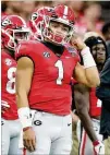  ?? CURTIS COMPTON/CCOMPTON@AJC.COM ?? With Jake Fromm in front of him at Georgia, quarterbac­k Justin Fields should have a better chance at Ohio State.