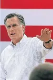  ?? FOTO: AP ?? Mitt Romney (67) im Juli bei einer Rede in Stratham in New Hampshire.