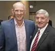  ?? Photo: Kevin Farmer ?? LUNCH GUEST: Wayne Bennett (left) in Toowoomba last year with Queensland's inaugural State of Origin coach John McDonald.