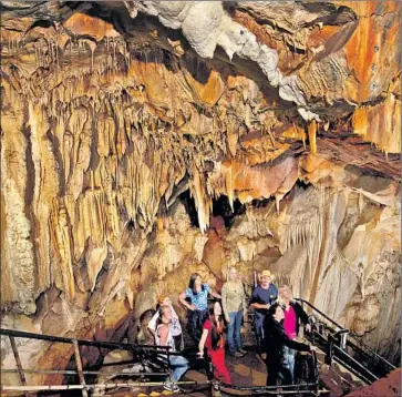  ?? Dave Bunnell ?? THE TOUR at Mercer Caverns involves 440 steps and an array of formations and delicate crystals.