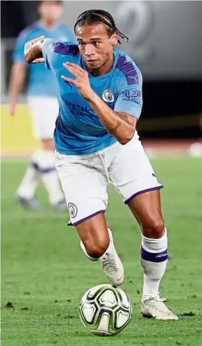  ??  ?? Looking good: Manchester City’s Leroy Sane is making a rapid recovery from a knee injury that has sidelined him since august. — reuters