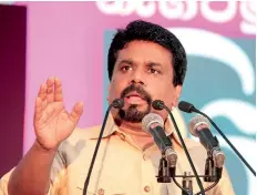  ??  ?? JVP Leader Anura Kumara Dissanayak­e - Pic by Indika Handuwala