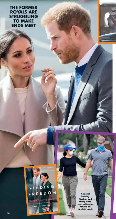  ??  ?? A casual looking Meghan and Harry were seen delivering food to LA locals in need.