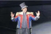  ?? JULIE JACOBSON/AP ?? Ringmaster Johnathan Lee Iverson opens the final show of the Ringling Bros. and Barnum & Bailey Circus on Sunday.