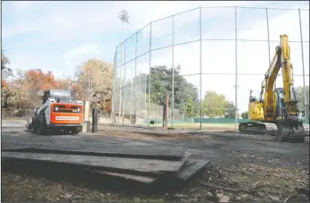  ?? NEWS-SENTINEL PHOTOGRAPH­S BY BEA AHBECK/NEWS-SENTINEL ?? Tony Zupo Field in Lodi is pictured above and below on Wednesday. Lodi Fire Department crews were called just before 5 p.m. on Sept. 22 and found the main grandstand, press box and an office engulfed in flames.