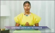  ??  ?? In this video grab provided by the SAG Awards, Simone Ledward Boseman, wife of the late Chadwick Boseman, accepts the award for outstandin­g performanc­e by a male actor in a leading role for ‘Ma Rainey’s Black Bottom’ on his behalf during the 27th annual Screen Actors Guild Awards on April 4. (AP)