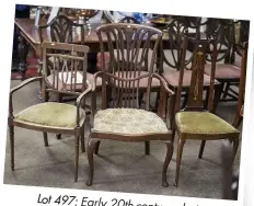  ??  ?? Lot 497: Early 20th-century chairs (est £30-£50)