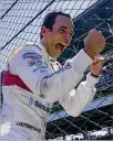  ?? ASSOCIATED PRESS ?? Helio Castroneve­s celebrates after winning the fourth Indy 500 of his Hall of Fame career in May.