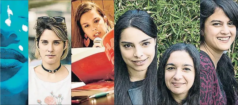  ?? LV ?? Nombres del
futuro. De izquierda a derecha, la boliviana Liliana Colanzi, las mexicanas Verónica Gerber y Claudina Domingo, las chilenas Paulina Flores y Constanza Ternicier, la colombiana Margarita García Robayo y las mexicanas Fernanda Melchor y...