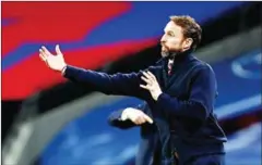  ?? AFP ?? England manager Gareth Southgate reacts on the touchline during the FIFA World Cup Qatar 2022 Group I qualificat­ion football match against Poland on March 31.