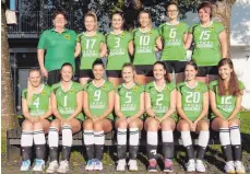  ?? FOTO: PRIVAT ?? Die Volleyball­erinnen des SV Eglofs (oben von links): Trainerin Inge Loritz, Sandra Wirthensoh­n, Melanie Kleiner, Melissa Kempter, Anna Briegel, Julia Loritz; unten von links: Marisa Wagner, Miriam Maigler, Meike Morent, Lara Durach, Ramona Landsbeck,...