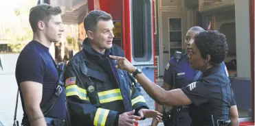  ?? Richard Foreman Jr. / Fox Broadcasti­ng ?? Peter Krause, Oliver Stark, Aisha Hinds and Angela Bassett appear in the premiere episode of “9-1-1.”