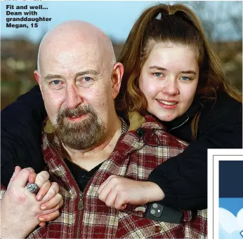  ??  ?? Pictures: NB PRESS Fit and well... Dean with granddaugh­ter Megan, 15