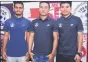  ?? AIFF ?? (From left): Prosenjit Chakrabort­y, Jerry Lalrinzual­a and Anirudh Thapa will train with FC Met for three months.