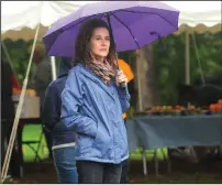  ?? Ernest A. Brown photos ?? Woonsocket Mayor Lisa Baldelli-Hunt listens to Laterra Tiller speak before the walk begins.