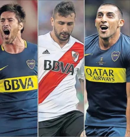  ??  ?? Desde la izquierda, Armani, Andrada, Ponzio, Pablo Pérez, Pratto y Ábila. Abajo, Jorge Valdano, con Argentina.