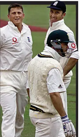  ??  ?? Caught: Cronje is dismissed in 2000 as Hussain (right) looks on