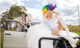  ?? Photograph: Nic Vevers/ANU ?? ‘It’s like Eurovision – except we all have PhDs’: Weliton Menário Costa and drag artist Faux Née Phish, who performed in Kangaroo Time, which won the AAAS Dance your PhD contest.