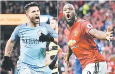  ??  ?? File photo of Manchester City’s Sergio Aguero and Manchester United’s Romelu Lukaku. — AFP photo