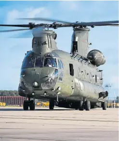  ??  ?? RAF Chinook helicopter­s are taking part in the exercise.