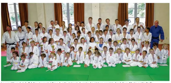  ??  ?? Les compétiteu­rs du Judo Club Coeur Lauragais à l’issue de cette cérémonie de remise des ceintures organisée dans le foyer d’Auriac-sur-Vendinelle.