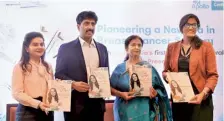  ?? AKHILA EASWARAN ?? Dignitarie­s releasing a brochure on robotic breast surgery at the event on Tuesday.