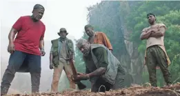  ?? NETFLIX ?? Isiah Whitlock Jr. (from left), Norm Lewis, Delroy Lindo, Clarke Peters and Jonathan Majors star in Spike Lee’s war film “Da 5 Bloods.”