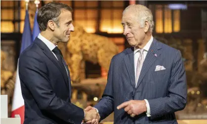  ?? ?? King Charles with President Emmanuel Macron in Paris on 21 September 2023. Photograph: Blondet Eliot/ABACA/Shuttersto­ck