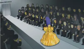  ?? Balenciaga ?? The 10-minute Balenciaga­inspired episode of ‘The Simpsons’ featured characters including Marge, above, dressed in designs by the brand