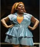  ?? SARA KRULWICH/NEW YORK TIMES ?? Alex Newell as Lulu in “Shucked,” the role that won Newell a Tony Award.