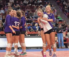  ?? MADAR/USA TODAY NETWORK-WISCONSIN SAMANTHA ?? Oconomowoc setter Lilly Wagner (2) and the Raccoons will be on the hunt for a second state title in three seasons this week at the Resch Center.
