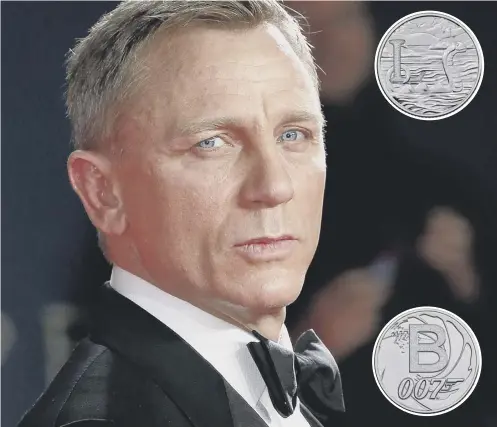  ?? PICTURE: GETTY IMAGES ?? 0 Daniel Craig is the current James Bond, celebrated in a new coin as part of the Royal Mint’s A-Z of Britain