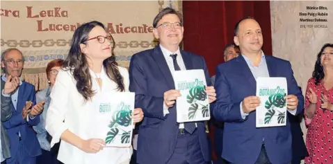  ?? EFE/PEP MORELL ?? Mónica Oltra, Ximo Puig y Rubén Martínez Dalmau.